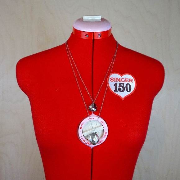 Plastic Layered Double Strand Necklace & Plastic Earrings - Picture 3 of 7